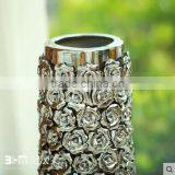 40cm Tall Silver&gold Plating Modern Large Ceramic Floor Vases With Artifical Flowers Decor thumbnail-4