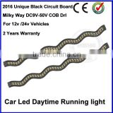Top Selling 24V Daylight COB Car LED DRL 100% Waterproof Bumper Decorative Sticker Daytime Running Light