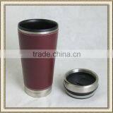 16oz Travel Mug With Leather Cover Outer no Handle thumbnail-1