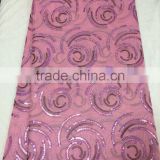 Newest sequinse organza lace fabric CL3100-4