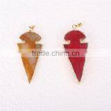 Golden Electroformed Edge Dyed Colors Natural Agate Druzy Quartz Pendant Bead--OEM Welcome thumbnail-3