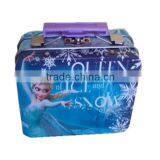 Rectangular Shaped Lunch Tin Box With Queen of Ice and Snow Printing With Lock and Key