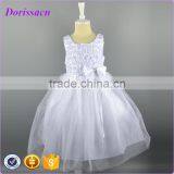New Fashion Designer One Piece Party Lace Sleeveless Baby Dress Pictures Girl Dresses With Flower Wedding thumbnail-1