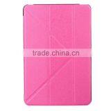 Silk Pattern Bling PU Leather Transformer Foldable Cover For IPad Mini 4