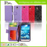 china supplier book style leather cell phone case for Samsung Galaxy S4 I9500