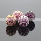 Crystal Rhinestone Rose Luster CZ Diamond Beads 8mm Round Shape Disc Zircon Ball