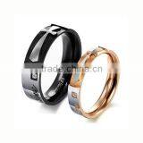Cross Religious Design Black IP Gold Ring Design for Couples Newest Design Couple Rings Unique Couple Ring Designs (LR6038) thumbnail-1