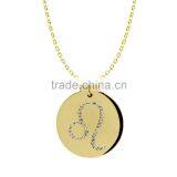 925 Silver/Brass Pandents Rose Gold/Yellow/Silver Plated With Genuine Crystal Customize Design 'Horoscope' for 'Leo' thumbnail-2