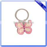 Hot Sale Butterfly Shaped Metal Enamel Silver Personalized Keychain