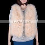 Women's Coat Real Ostrich Feather Vest Stylish Women's Ostrich Vest KZ150121 thumbnail-1