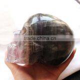 customize natural rock polished purple fluorite quartz stone crystal skull