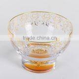 400 ml 24K Gold Leaf Inside Dish Glass Cup Crystal Fruit Bowl thumbnail-2