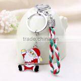 Lovely Iron Key Chain For Christmas Gift Pendant Leather Alloy Keychain Christmas Enamel Charm Keyring Unisex