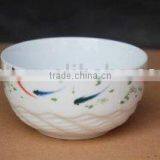 Porcelain Bowl With Fish Printing thumbnail-1