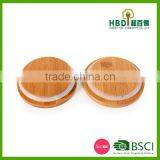 High Quality Bamboo Lid for Candle Jar With Silicone Ring Wholesale thumbnail-2