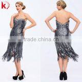 Off Shoulder Sexy Back Open Heavy Sequins Beaded Short Celebrity Dress 2014 thumbnail-1
