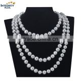 11-12mm potato 47inch white freshwater wedding natural long pearl necklace