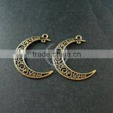 36x32mm Vintage Style Antiqued Bronze Moon Connector DIY Pendant Charm Supplies Findings 1810417 thumbnail-2
