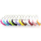 CALABASH PEARLS Shower Curtain Hooks Rings,Colorful Plastic Pearls Metal Bathroom Shower Curtain Hooks thumbnail-1