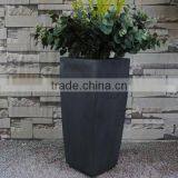 Simple Elegent Black Round Concrete Flower Pots thumbnail-1