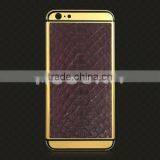 For Iphone6 Leather Gold Plated Housing, Gold Housing With Groove Stick Leather Housing for Iphone6 thumbnail-2