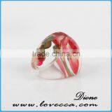 Rose Flower Resin Ring Newest Deisgn Clear Resin Real Flower Ring Jewelry thumbnail-6