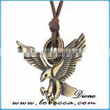 Newest Adjustable Bronze Tone Vintage Leather Pendant Necklace thumbnail-5