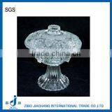 Diamond Glass Salad Bowl With Glass Lid and Glass Stand thumbnail-1