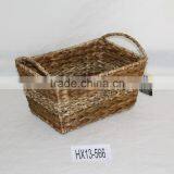 Rush+Maize Peel Mix Woven Storage Basket With Handle thumbnail-1