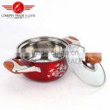New Design 4pcs Colorized Stainless Steel Soup Pot Kitchen Cookware With Decal thumbnail-5