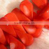 Hot Wholesale 16" 12-14mm Red Melon Seeds Shape Loose Coral Gemstone Beads thumbnail-1