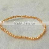 3-4mm Pink Baroque Freshwater Pearl Bracelet thumbnail-6