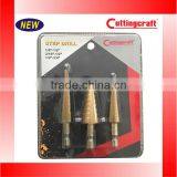3PCS Imperial Step Down Steel Sheet Drilling Titanium Drill Bits thumbnail-1