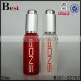 China Fancy Logo Screen Printing Frosted 30ml Glass Silver Aluminum Dropper Bottle With Pipette Cosmetic Packaging thumbnail-5