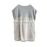 Women High Fashion Neck Design Short Front Long Back Linen Blouses Elegant thumbnail-2