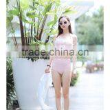 China Distributors Latest Design Solid Sexy Mesh Swimwear White thumbnail-3