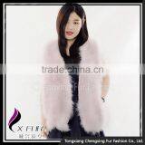 CX-G-B-176C Turkey Feather Fur Vest Feather Women Gilet thumbnail-1