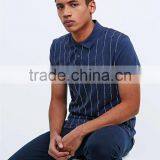 Wholesale New Design Jersey Fabric Polo Shirt Vertical Striped Polo Shirt Custom thumbnail-5