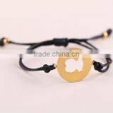 Make Your Own Logo Stainless Steel Tag Adjustable Cord Bracelets Hand Woven Wax Cord Logo Tag Bracelets Premium Gifts 2017 thumbnail-3