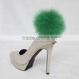 Myfur Wholesale High-heeled Shoes Decoration Detachable Fox Fur Pom Pom Accessory thumbnail-2