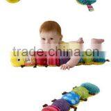 Hot!!!Popular Colorful Musical Inchworm Musical Baby Plush Toys Educational Toys