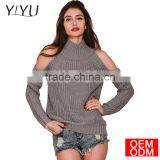 Turtleneck off Shoulder Knitted Sweater Women Autumn Fashion Tricot Pullover Jumpers Winter Sexy Oversized Sweater thumbnail-1