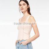 Stitched Knit Geometric Motifs Wavy Hem Wide Straps Design Tank Tops thumbnail-3