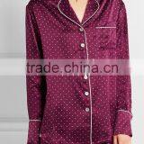 2017 Top Quality Polyester/spandex Satin Fabric Pajamas Set Wholesale thumbnail-2