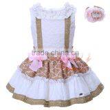 Girls Boutique Spanish Dress With Pink Bowknot Summer Wear thumbnail-1