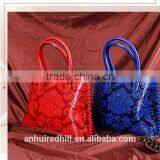 R1849H Women's Chinese Style Element Handbag Flower Pattern PU Leather Purse Handbags thumbnail-2