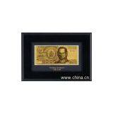 Thailand Gold Banknote Wooden Frame thumbnail-1