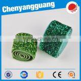 White and Blue Printed Glitter Elastic Fold Over Elastic thumbnail-3