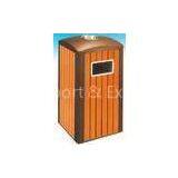 Square Outdoor Eco-Friendly Wood Dustbins for Shopping Mall , Road Side thumbnail-1
