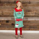 Unique Stripe Santa Claus Embroidery Fall Girls Frocks Sets thumbnail-1